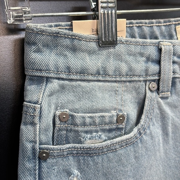 Ban-Jara high rise loose fit, button fly, distressed ripped fringe 5 pocket,belt - Picture 2 of 10